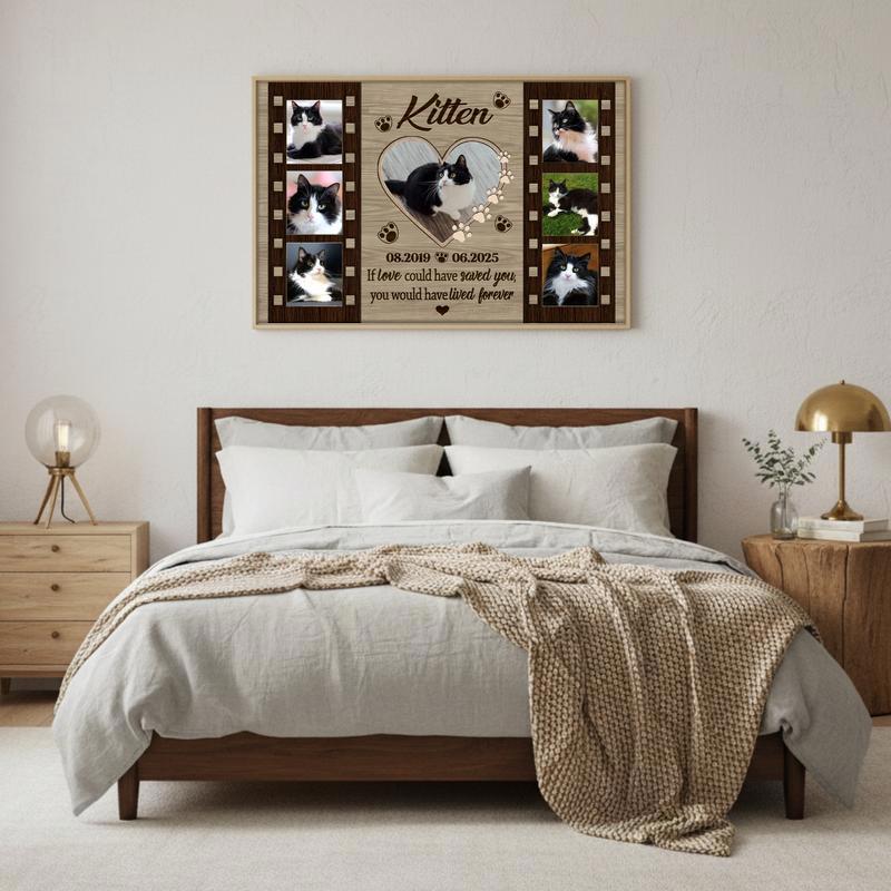 Cherished Cat Memorial Canvas - Personalized Farmhouse Tribute