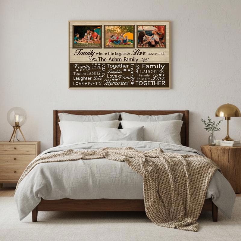 Cherished Christmas Memories - Rustic Quote & Photo Canvas