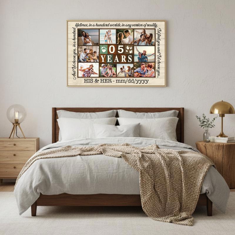 Cherished Years Together - Personalized Photo Collage Canvas Gift