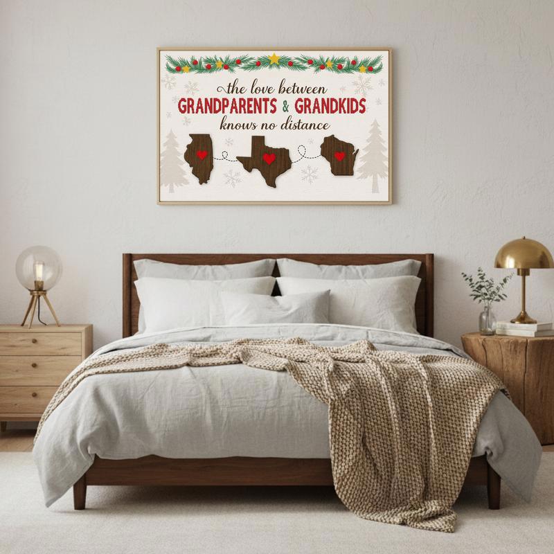 Christmas Custom Long Distance Grandparents And Grandkids Canvas