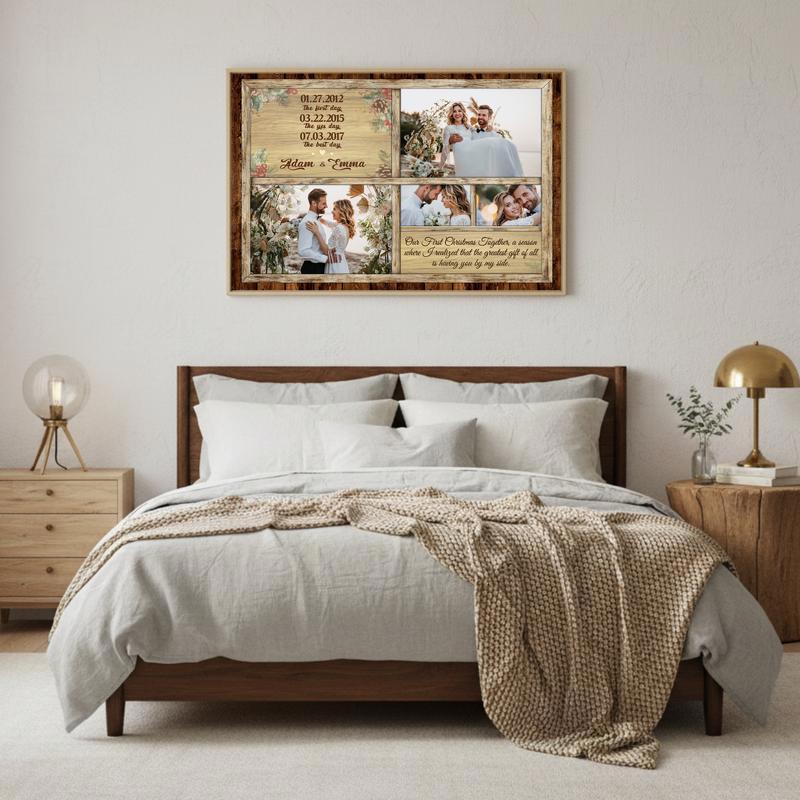 Chronicle Your Love Story - Custom Photo Timeline Christmas Canvas