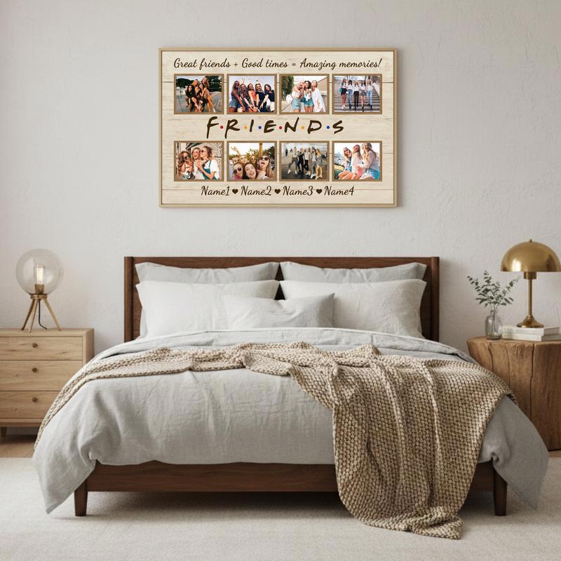Custom Best Friend Photo Collage Canvas - Unique Friendship Gift