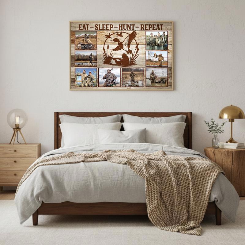 Custom Duck Hunter Photo Canvas - Rustic Waterfowl Collage Gift