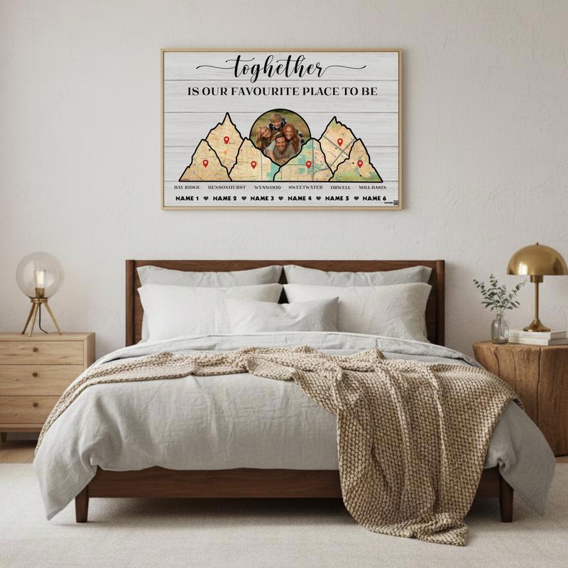 Memories on a Map Personalized Family Keepsake Canvas
