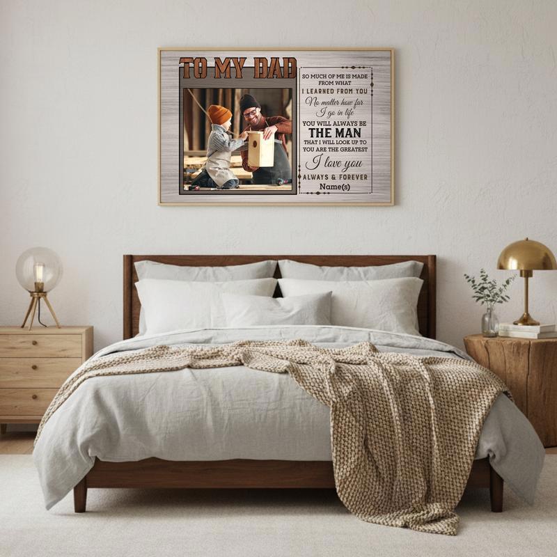 My Mechanic Dad's Shop Personalized Garage Photo Canvas