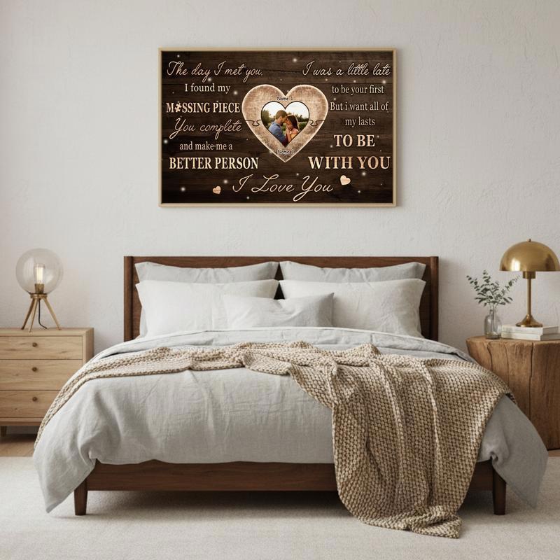 Custom Puzzle Piece Canvas For Couples - Anniversary Love Gift