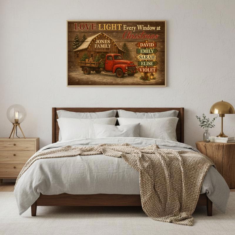 Custom Rustic Christmas Art - A Family Keepsake Farmhouse Canvas