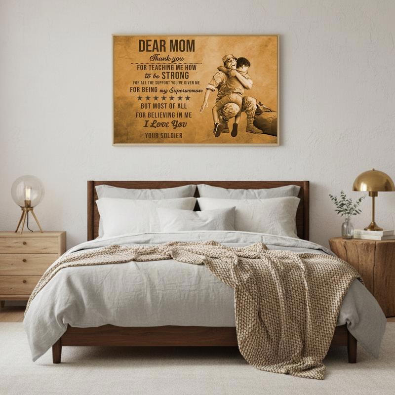Veteran Mom's Custom Photo Wall Art Canvas
