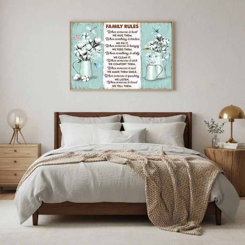 Principles & Dragonflies Inspirational Family Rules Wall Art