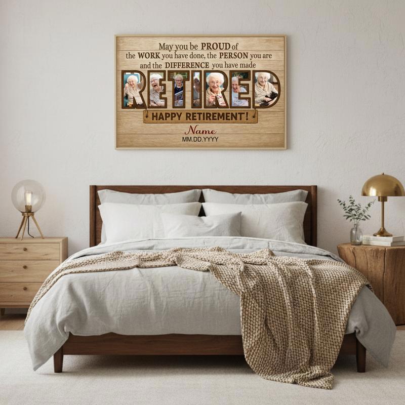 Farmhouse Photo Collage Keepsake, A Special Retirement Canvas