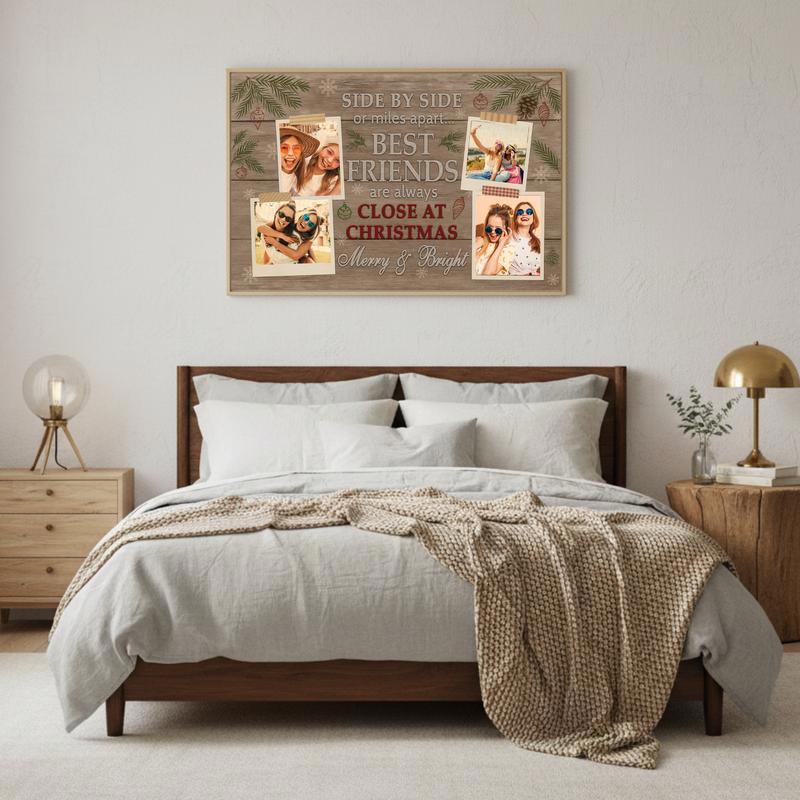 Farmhouse Style Personalized Best Friend Photo Gift Canvas
