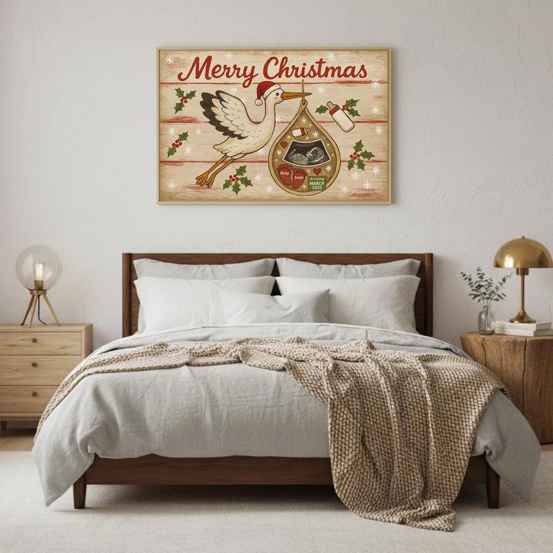 First Christmas Baby Announcement Ultrasound Keepsake Canvas
