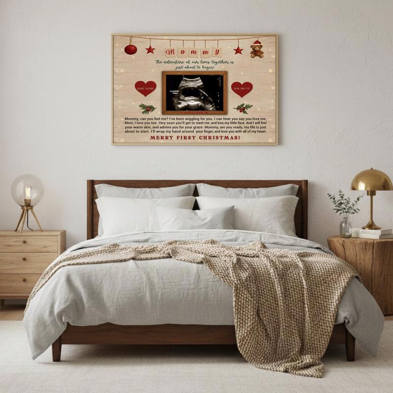 First Christmas Mommy Ultrasound Photo Keepsake Canvas