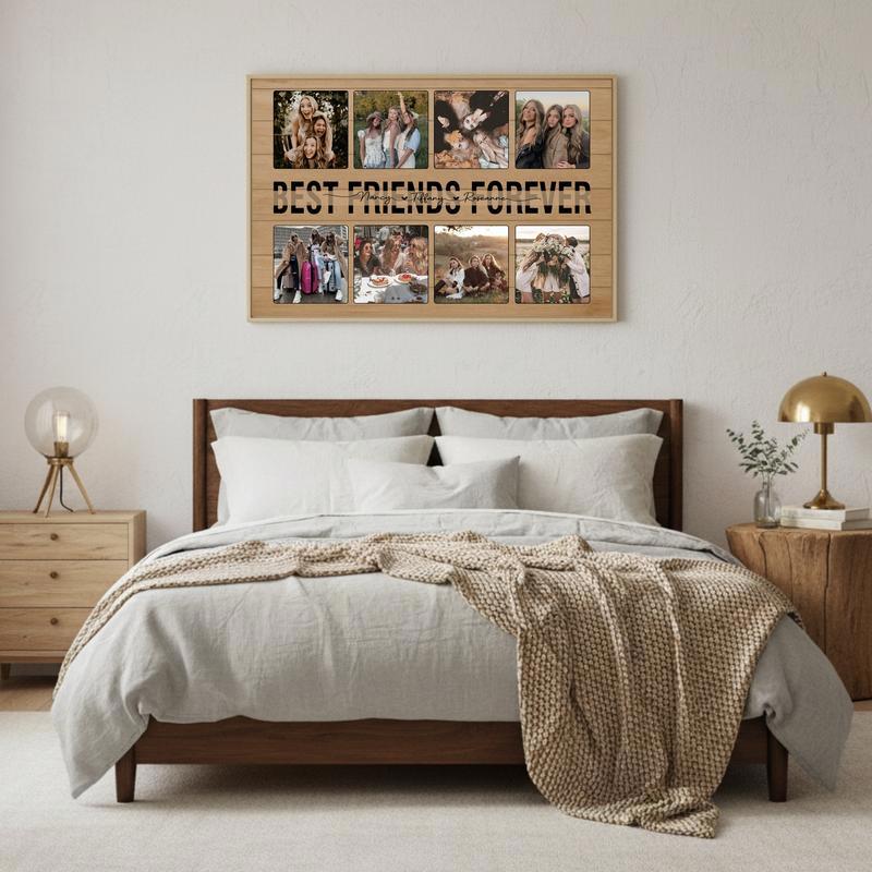 For My Bestie - Personalized Rustic Photo Keepsake Canvas