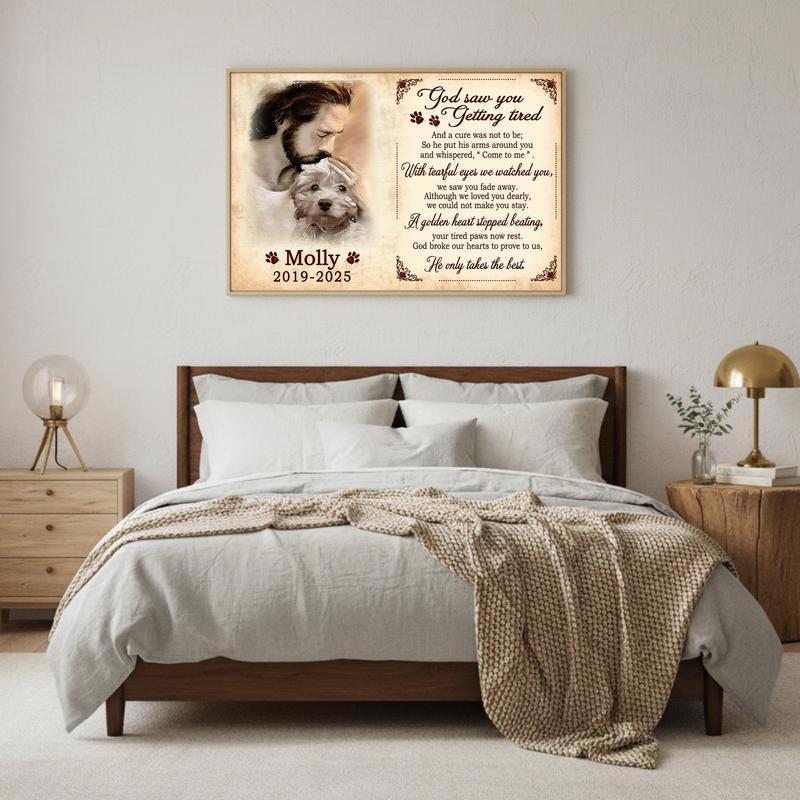 Forever Loved Dog Memorial Portrait - Angel Pet Loss Tribute Canvas
