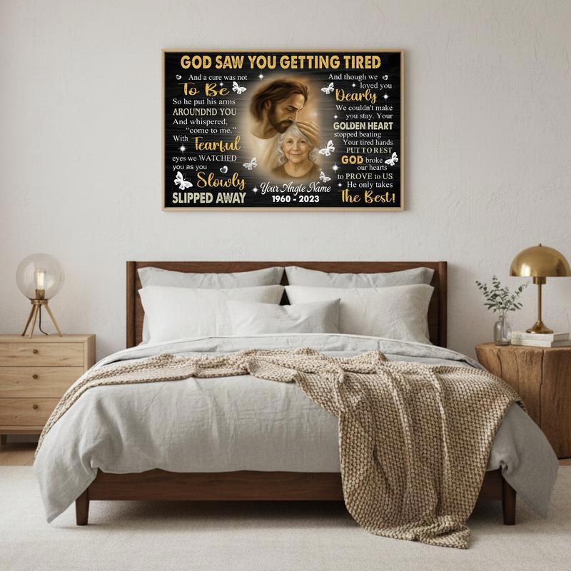 Forever Loved Safe In Jesus' Arms Dad Mom Memorial Canvas