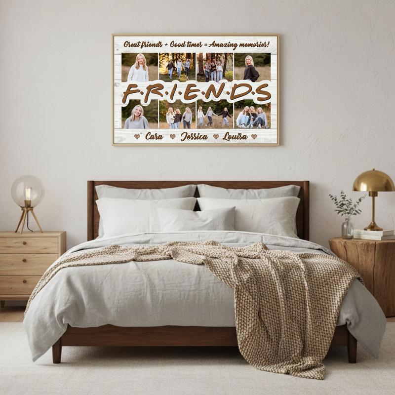Friendship's Heartfelt Keepsake, Custom Photo Collage Canvas