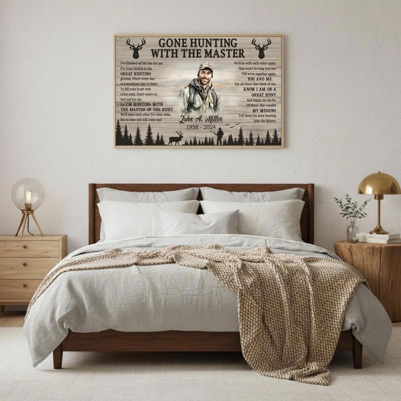 Gone Hunting With The Master Memorial Keepsake Canvas