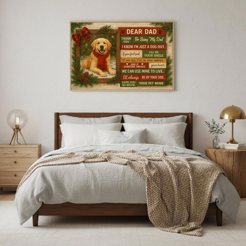 Heartfelt Custom Fall Dog Portrait Gift For Dog Dad Canvas