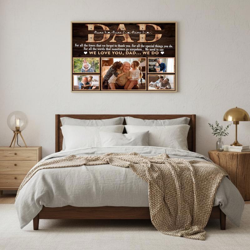 Dad's 5-Photo Christmas Keepsake Personalized Canvas Gift