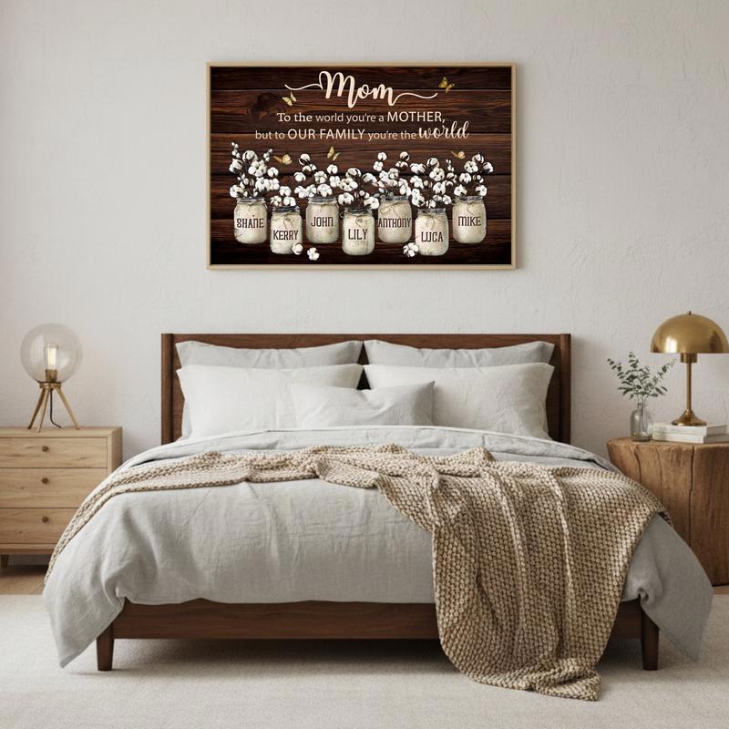 Bloom of Memories Mom's Personalized Photo Jar Canvas