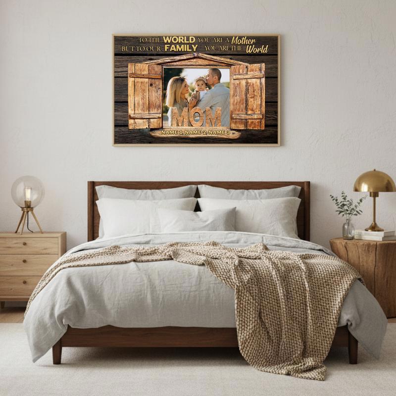A Mother's World Personalized Photo Canvas Gift Keepsake