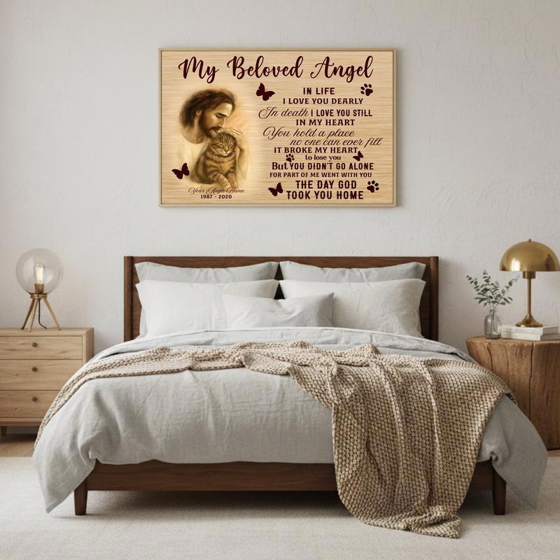 Angel Wings Memorial Canvas A Custom Cat Photo Keepsake