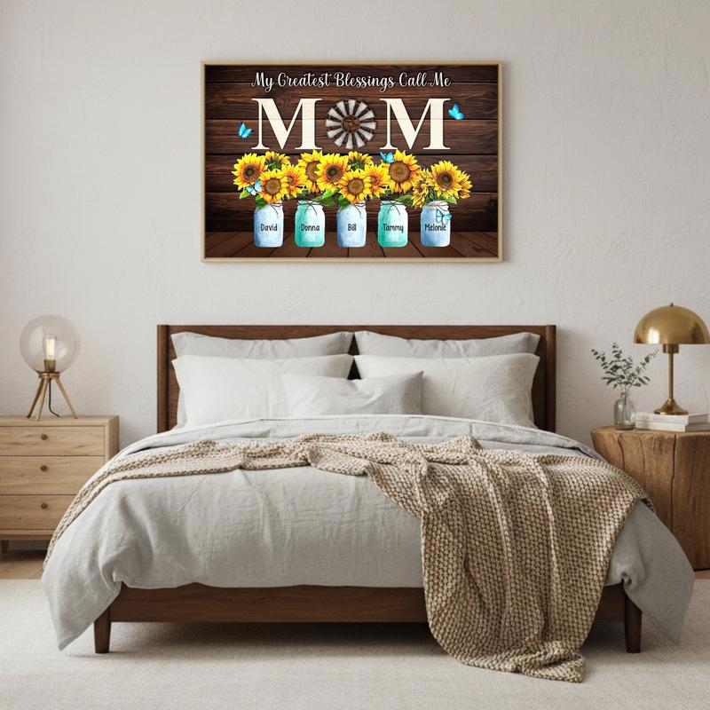 Custom Sunflower Canvas Art My Greatest Blessings Call Me Mom