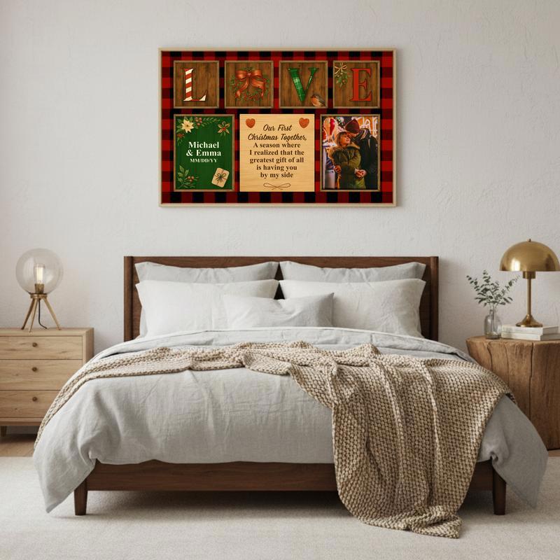 Our First Christmas Together - Custom Newlywed Couple Canvas