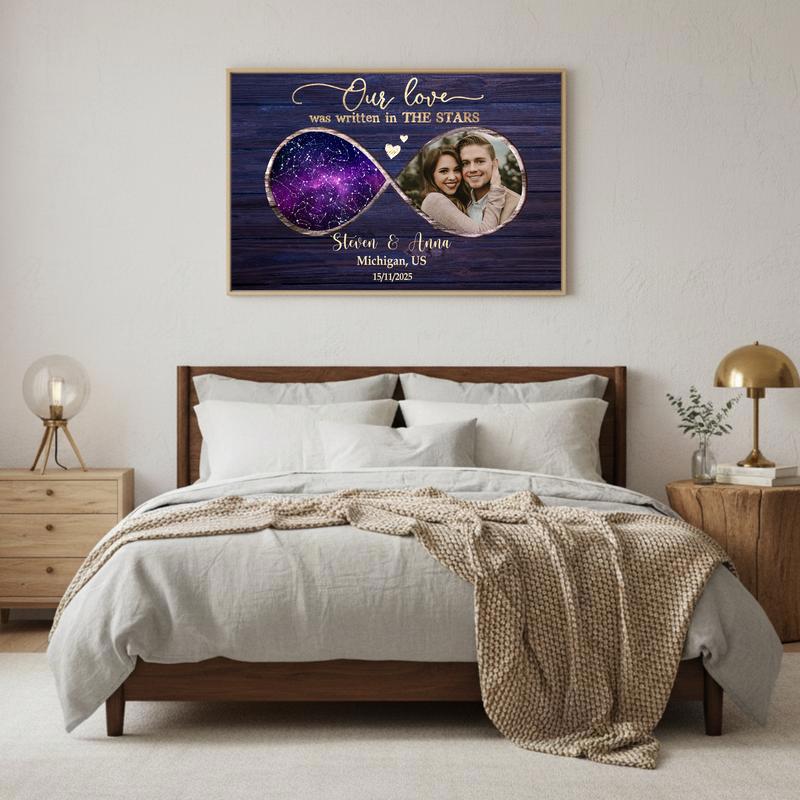 Our Love Was Written In The Stars - Custom Star Map Couple Canvas