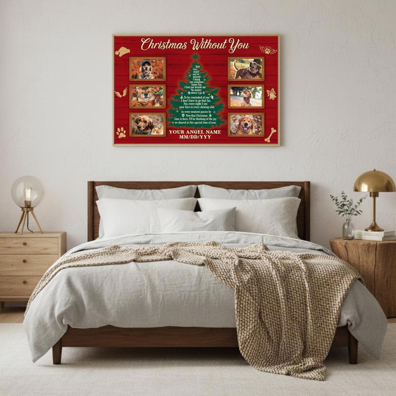 Personalized "Christmas Without You" Dog Remembrance Canvas