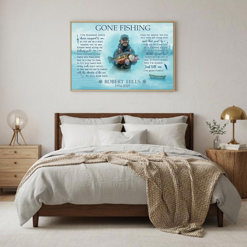 Personalized Fisherman Tribute - Gone Fishing Canvas
