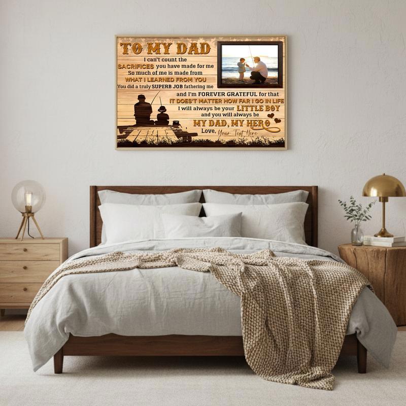 Dad's Custom Fishing Memories Canvas Keepsake from Son