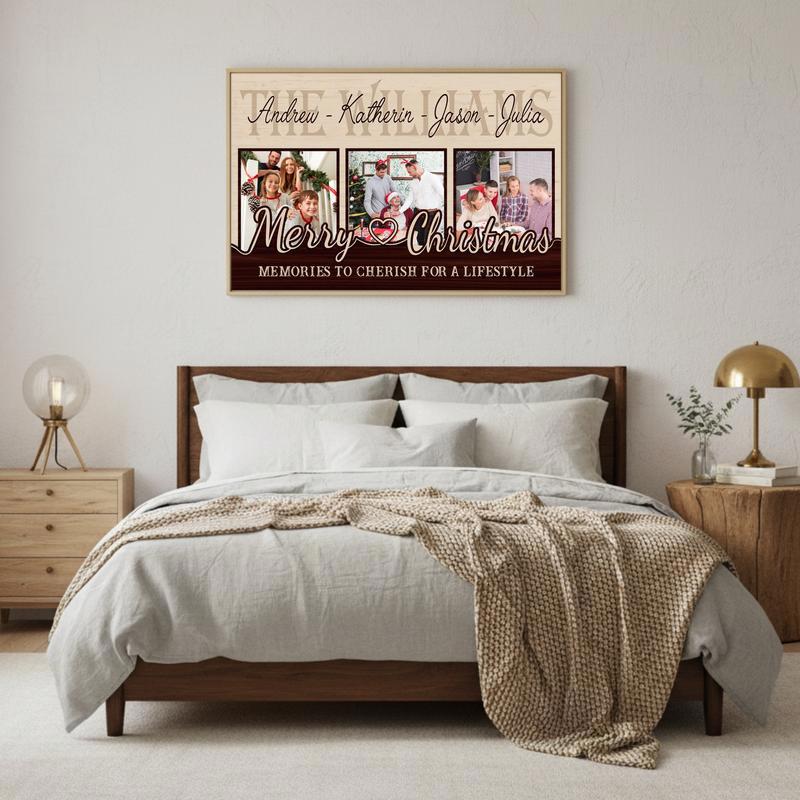 Personalized Photo Collage Canvas For Family Holiday Memories