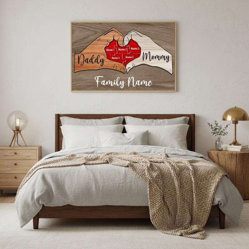 Custom Wooden Puzzle Canvas Heartfelt Family Bond Keepsake