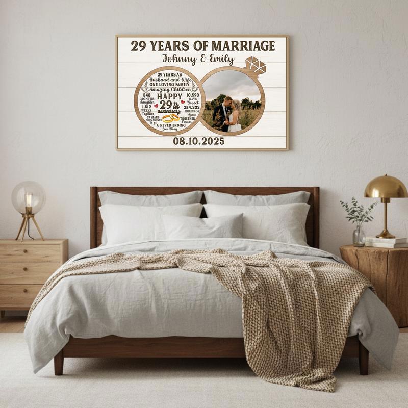 Personalized 29 Year Together Anniversary Photo Collage Canvas