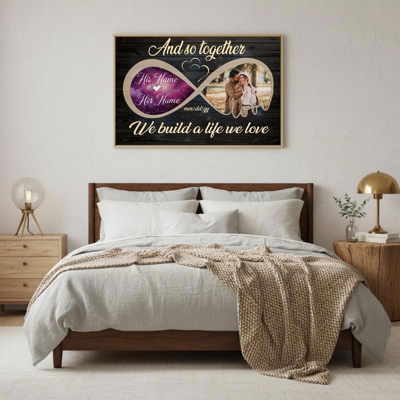 Romantic Star Map & Photo Couple Canvas - Valentine's Day Gift