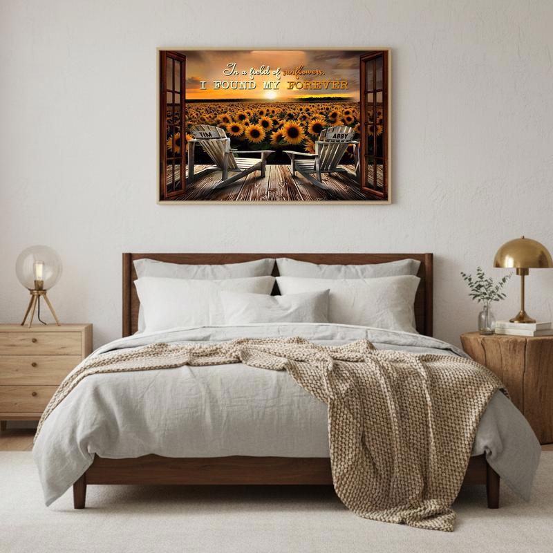 Love Blooms, Found My Forever Sunflower Canvas Gift