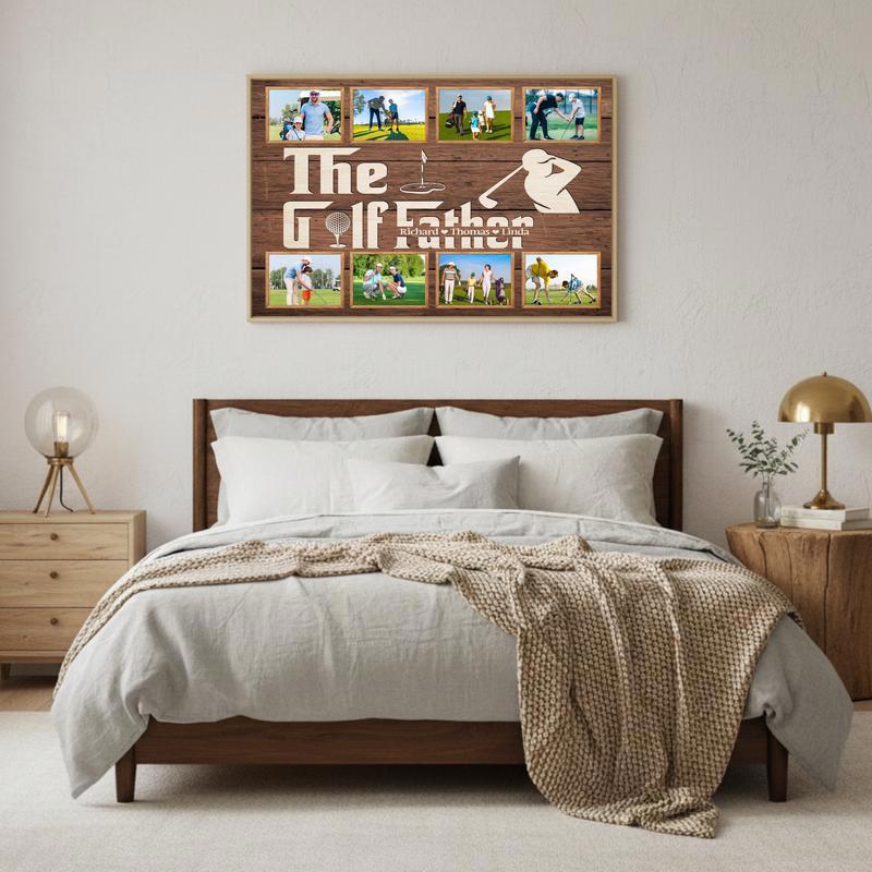 The Golf Father Photo Collage - Personalized Father's Day Canvas