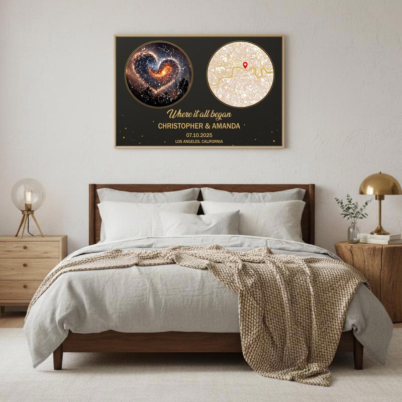 The Map Of Where Our Story Began - Custom First Date Canvas