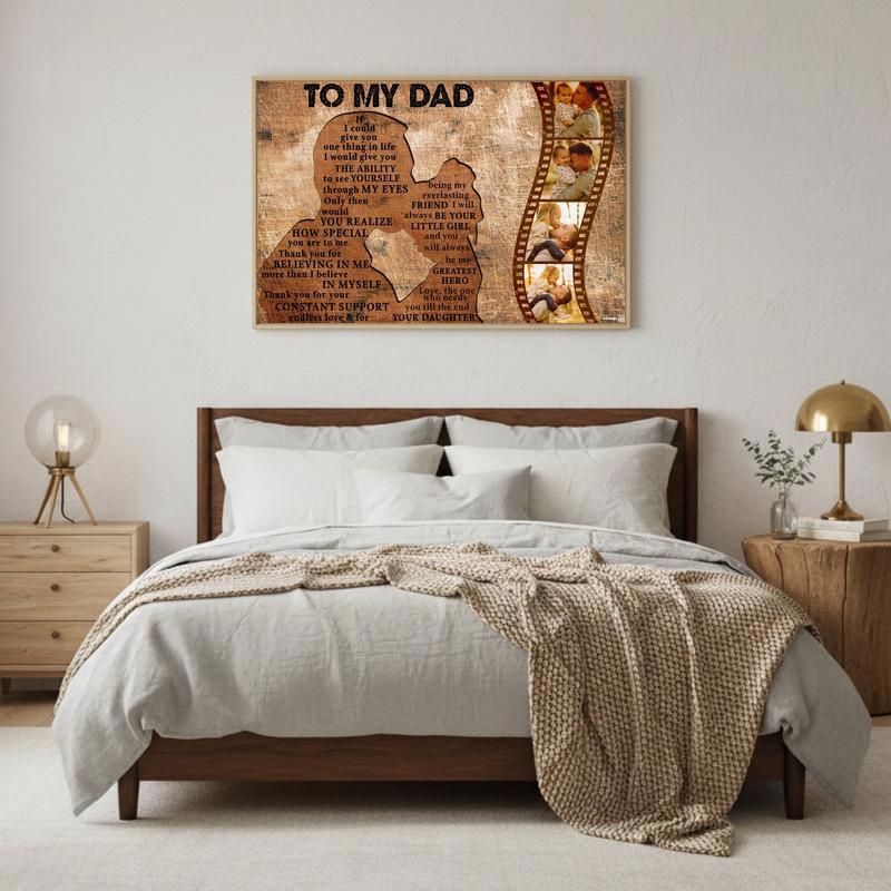Daughter's Forever Love Dad's Custom Photo Canvas Gift