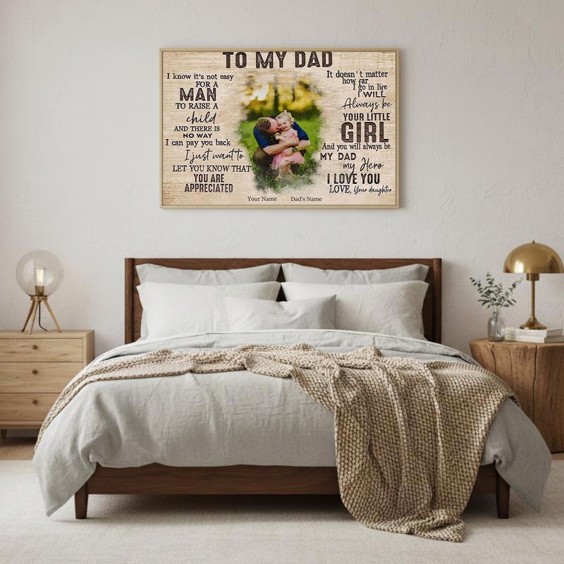 A Daughter's Heart Custom Dad Canvas Gift Keepsake