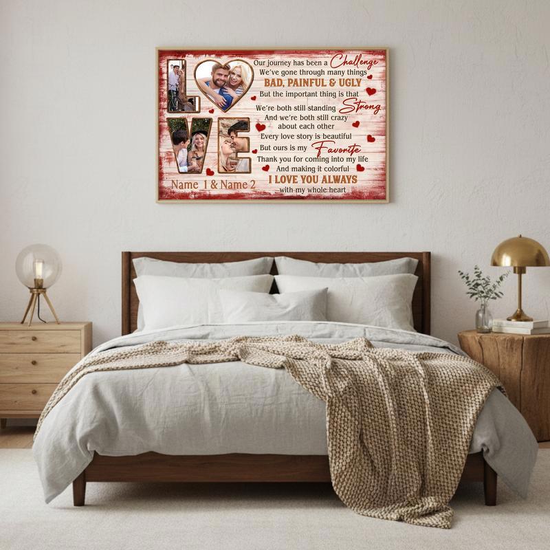 Valentine’s Day Gift Ideas - Custom Couple Photo Collage Canvas Canvas