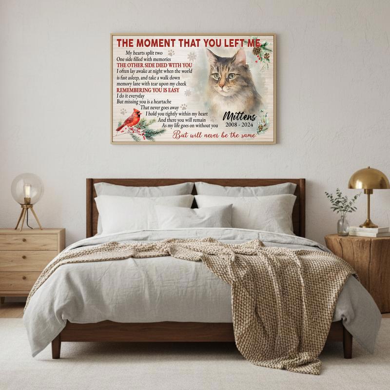 Watercolor Cat Memorial Keepsake - Personalized Christmas Canvas
