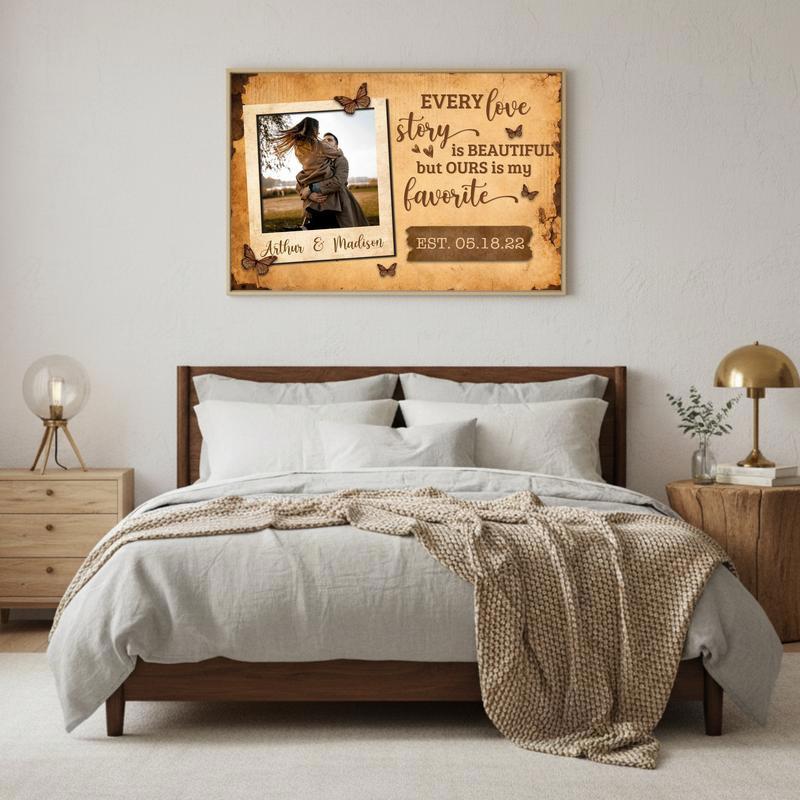 Your Beautiful Love Story Seen Through a Wooden Window Canvas