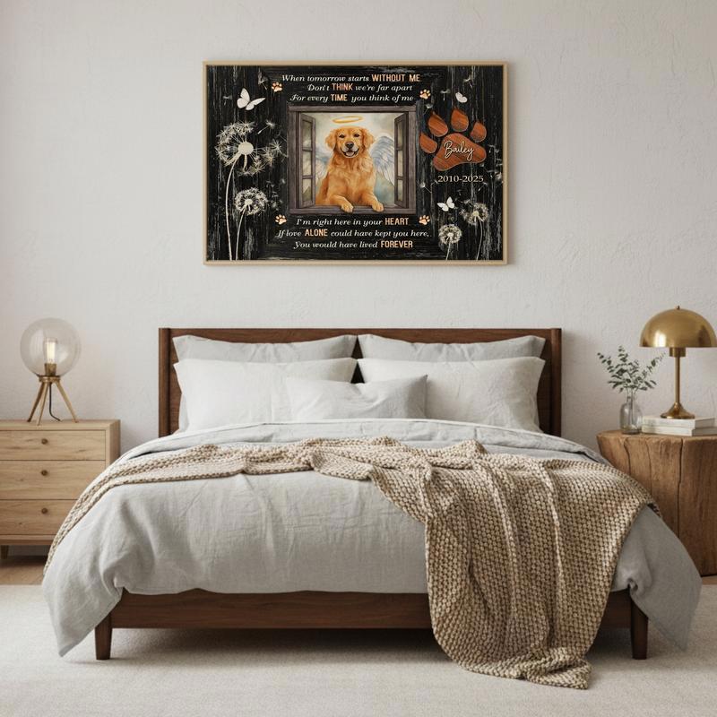 Your Dog's Loving Memory Rustic Photo Frame Canvas