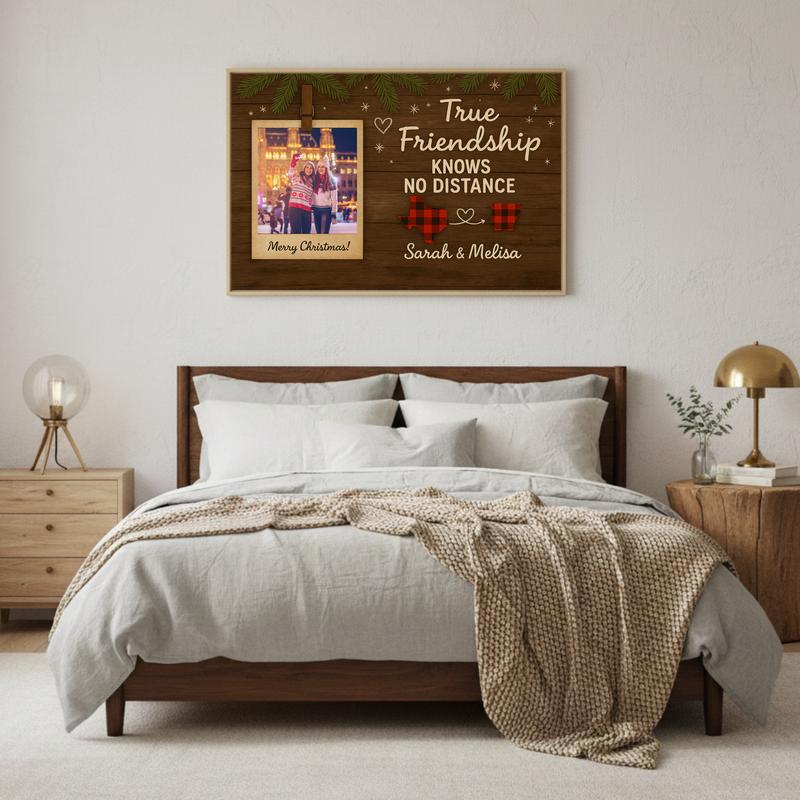Your Friendship Across States - Buffalo Plaid Photo Canvas