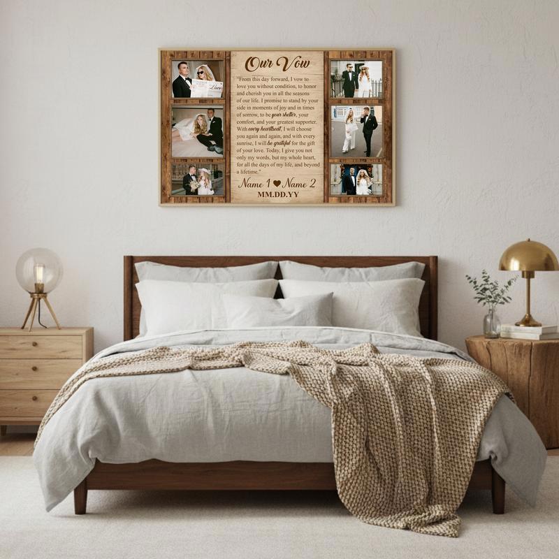 Your Sacred Wedding Vows Custom Photo Memory Canvas