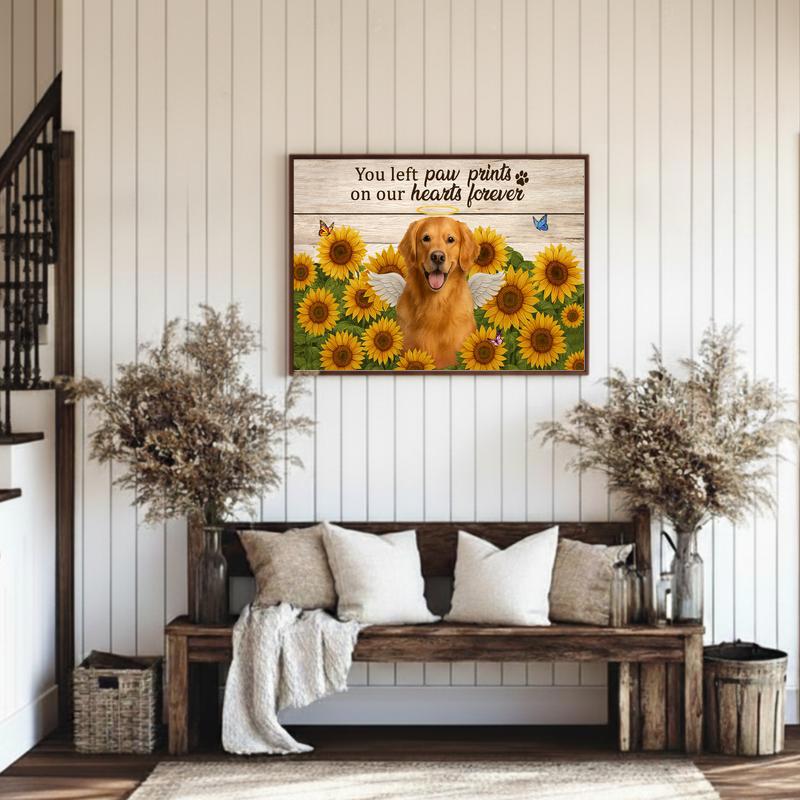 A Forever Loved Dog Portrait Sunflower Farmhouse Canvas