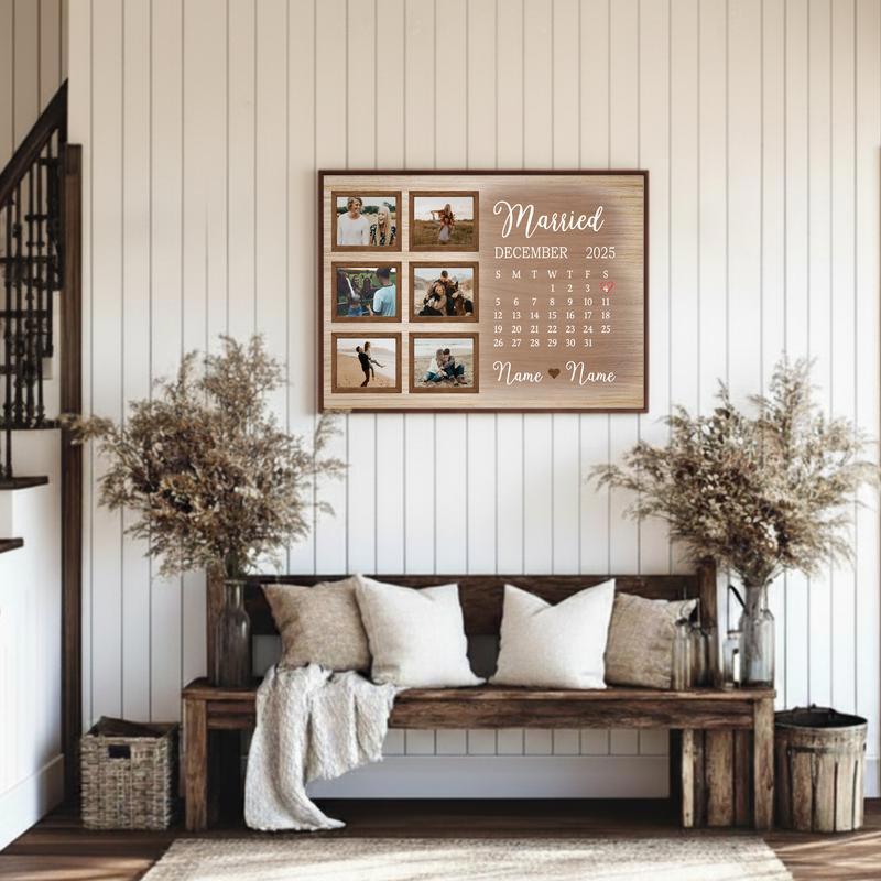 Capture Your Date - Custom Wedding Day Calendar Photo Canvas